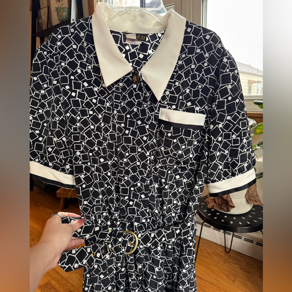 Vintage union made 80s belted dress